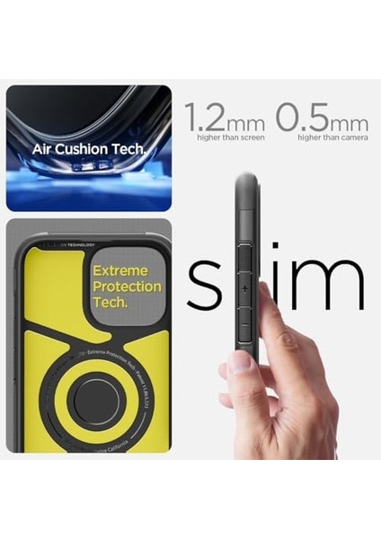16 Ekstra Dayanıklı Kılıf Slim Hava Kanalı Teknolojisi™ Askeri Sınıf Koruma Magfit Kickstand'lı Çift Katman Kapak - ACS08098 modelleri