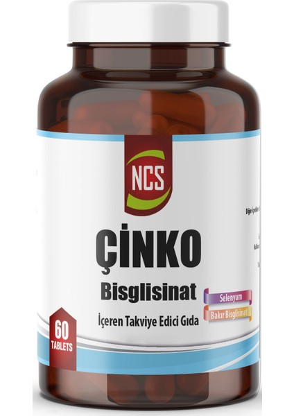 Çinko Bisglisinat & Bakır Selenium 60 Tablet
