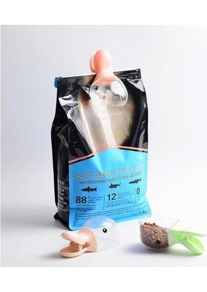 Ördek Tasarımlı Mandallı Tazelik Koruyan Ölçekli Kuru Mama Kaşığı Mama Ölçeği fırsatları