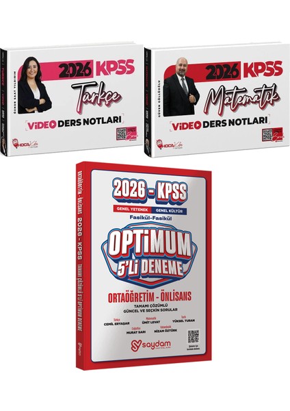 2026 Kpss Türkçe Matematik Video Ders Notları - Optimum 5 Deneme