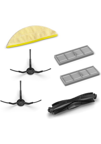 Rcv 5 Elektrikli Süpürge Için Orijinal Aksesuar Seti, 1 Ana Fırça, 1 Silme Bezi, 2 Yan Fırça ve 2 Filtre Içerir