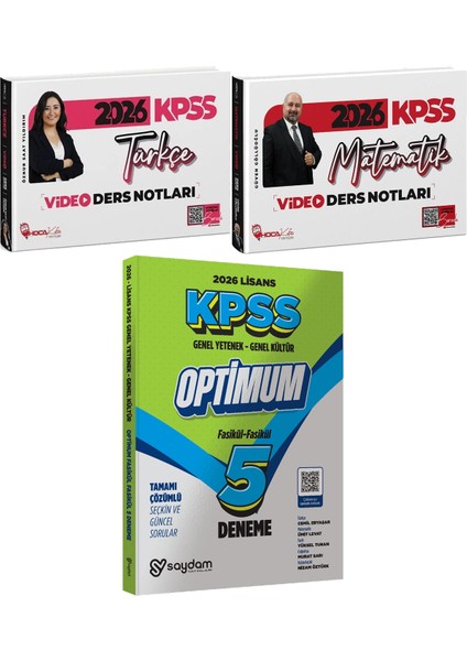 2026 Kpss Türkçe Matematik Video Ders Notları - Lisans Optimum 5 Deneme