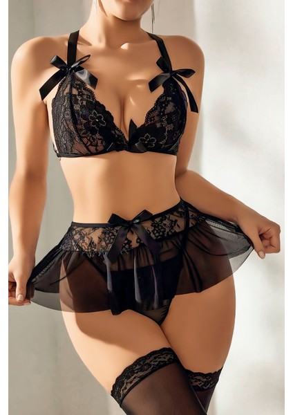 Siyah Yüksel Bel Etekli Takım fırsatları