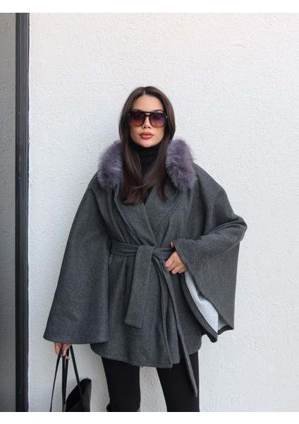 Kürk Kapüşonlu Panço