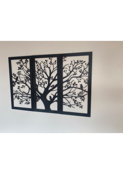 Dekoratıf Son Bahar Siyah 3'lü Hayat Ağacı Lazer Kesim Ahşap fiyatları