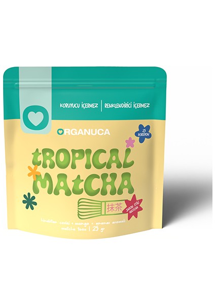 Tropical Matcha - Hindistan Cevizi Mango Ananas Aromalı Matcha Tozu (25 Porsiyon)