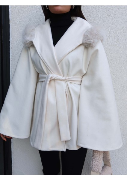 Kürk Kapüşonlu Panço modelleri