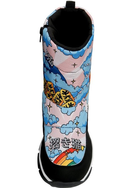 Kadın Vegan Çok Renkli Kar Botu - The Lucky Cat Tasarım indirimleri