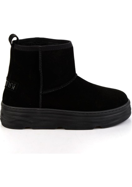 Siyah Hakiki Deri Kadın Bot & Bootie K02748100602