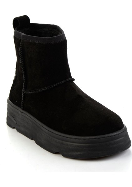 Siyah Hakiki Deri Kadın Bot & Bootie K02748100602 fiyatları
