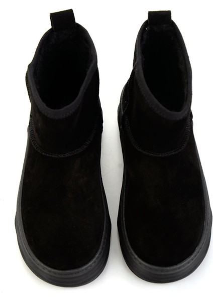 Siyah Hakiki Deri Kadın Bot & Bootie K02748100602 fırsatları