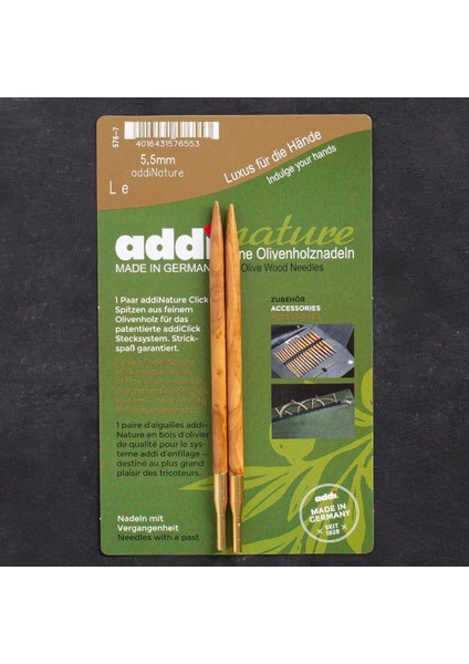 Addi Nature Olive Wood Click 5.5mm 13CM Misinalı Ş