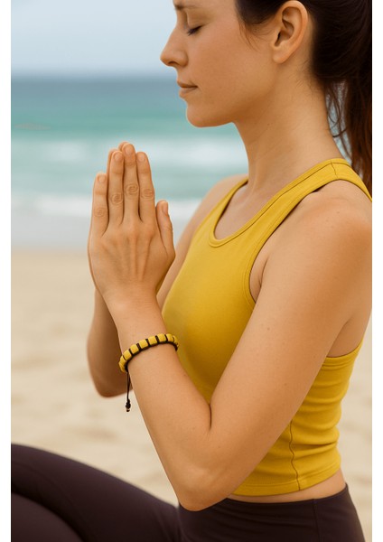 Kare Kesim Kehribar Bileklik