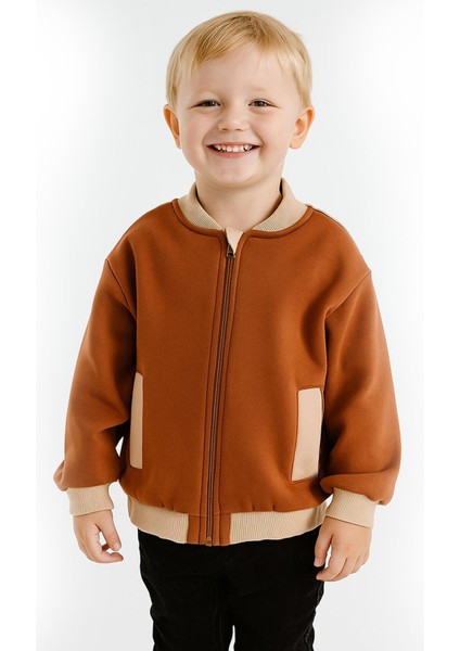 Erkek Çocuk 3iplik Şardonlu Kışlık Uzun Kollu Fermuarlı Hırka