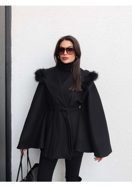 Kürk Kapüşonlu Panço
