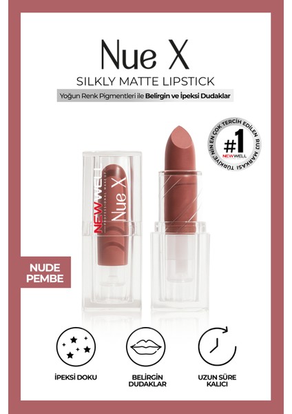 Nue x Silkly Matte Lipstick Nude Pembe 01