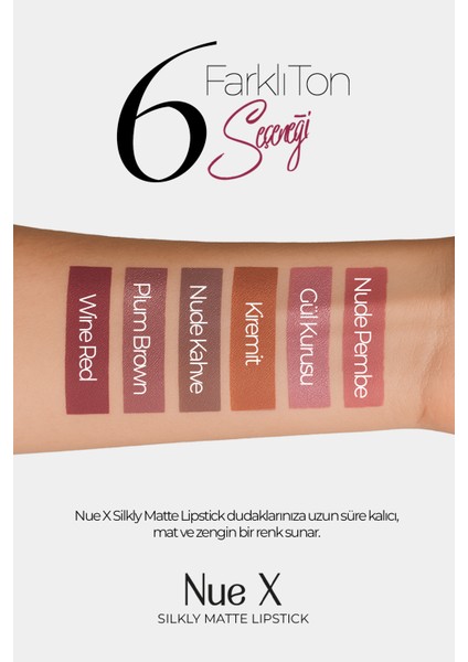 Nue x Silkly Matte Lipstick Nude Pembe 01 fırsatları