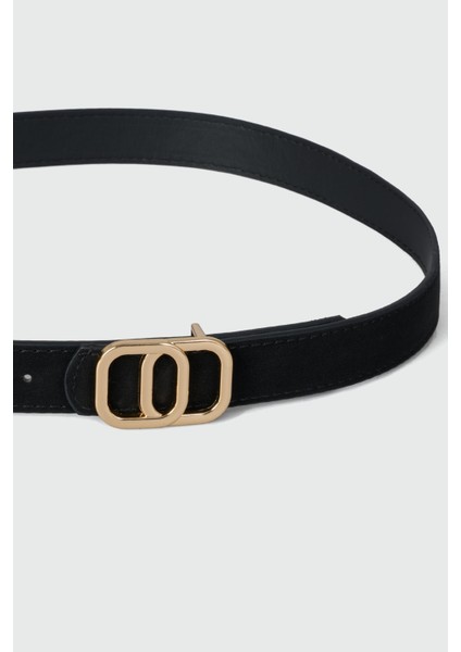 Çift Kare Detaylı Süet Kemer Siyah fiyatları