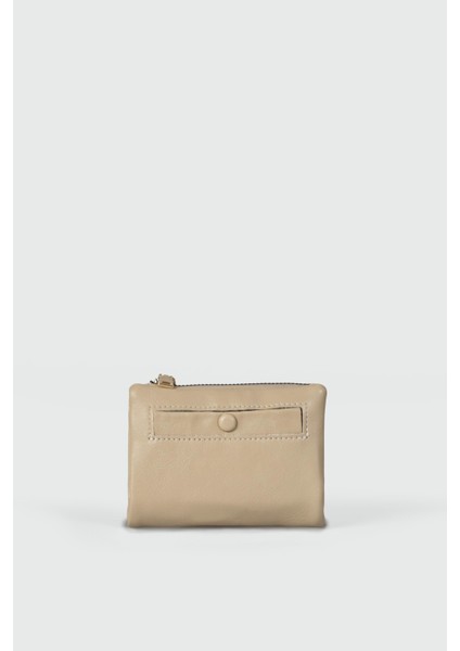 Elsa Düğmeli Kadın Cüzdan Vizon