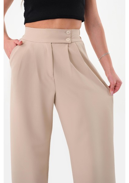 Kadın Taş Çift Düğmeli Palazzo Pantolon fiyatları