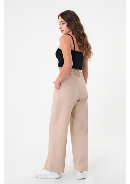 Kadın Taş Çift Düğmeli Palazzo Pantolon indirimleri