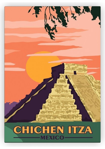 Chichen Itza Mexico Meksika Ahşap Poster 20x29 cm