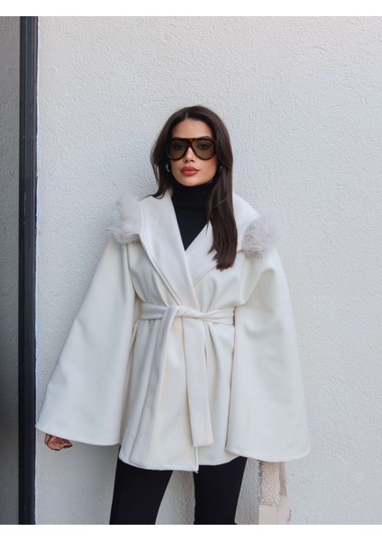 Kürk Kapüşonlu Panço fiyatları