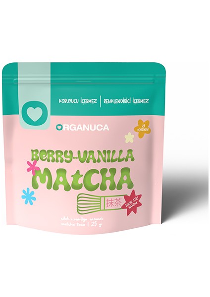 Berry-Vanilla Matcha - Çilek Vanilya Aromalı Matcha Tozu (25 Porsiyon)