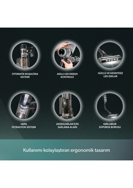 Dustrider Pro 1270H Toz Istasyonlu Ergonomik Dikey Süpürge Siyah modelleri