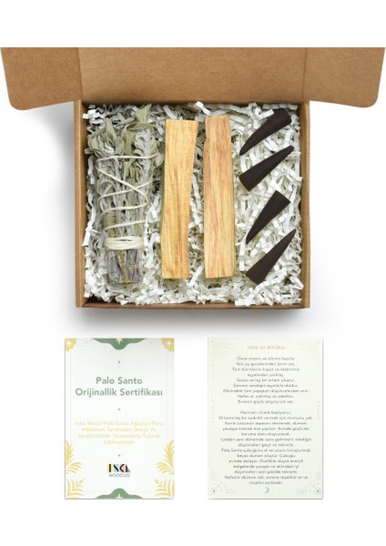 Inka Mountain Tütsü Seti, Palo Santo Konik Tütsü, Adaçayı Tütsü, Palo Santo Çubuk Tütsü
