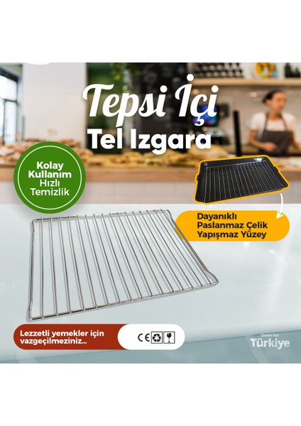 Grill Uyumlu Krom Kaplı Mangal Tel Izgara