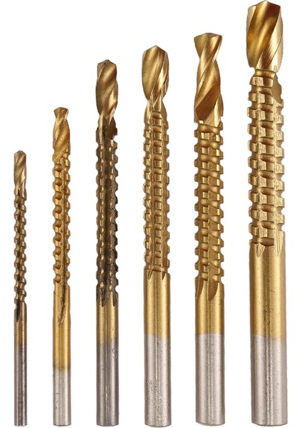 6pcs Titanyum Matkap Testere Bit Seti Hss Tutulmuş Bit Delek Sondajı 3-8mm Carpenter Hacksaw Matkap Bitleri Kiti (Yurt Dışından)
