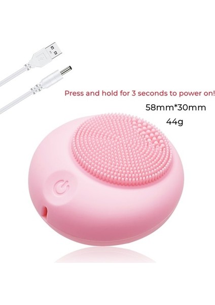 Pembe USB Yüz Temizleme Fırçası Elektrikli Yüz Temizleyici Derin Gözenek Cilt Bakımı Masaj Silikon Su Geçirmez Güzellik Makinesi Sonic Titreşim (Yurt Dışından)