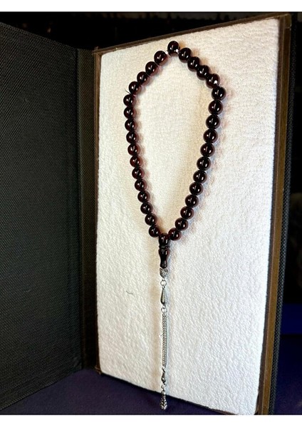 Bordo Renkli Küre Kesim Çubuk Kehribar Tesbih T-131 modelleri