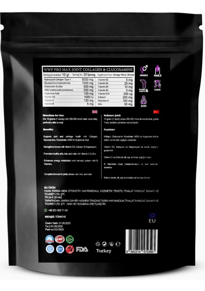 Collagen & Glucosamine, Kolajen & Glukozamin Destek Tozu - 300G – Aromalı. fiyatları