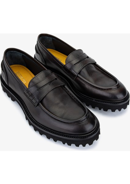 Erkek Hakiki Deri Kahverengi Loafer Ayakkabı 1158 074 Erk Ayk SK25-26 T.moro fiyatları