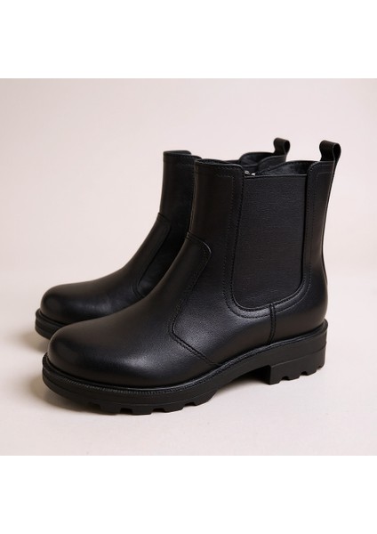 Iç Dış Hakiki Deri Fermuarlı Kolay Giyilen Kalın Topuklu Çizme Bot fırsatları