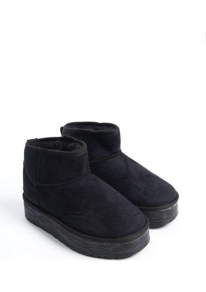 Amelıa Bağcıksız Düz ve Kalın Taban Içi Kürklü Kısa Süet Kadın Bot Sst - Siyah fırsatları