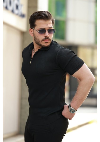 Erkek Fermuarlı Yakalı Kısa Kollu Tshirt fiyatları