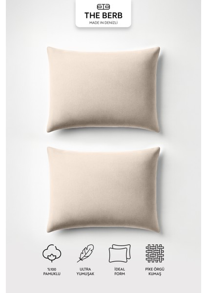 | 2'li Lakost Örgü Yastık Kılıfı Seti | %100 Pamuk | 50 x 70 | Fermuarlı