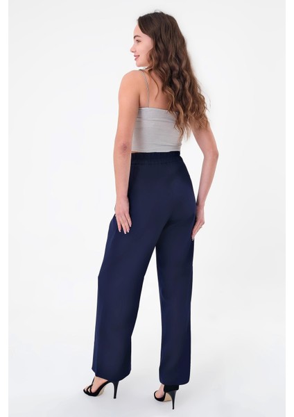 Kadın Lacivert Kore Model Palazzo Pantolon indirimleri