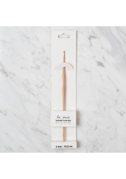 La Mia Whitewood 2 mm 15.5 cm Ahşap Yün Tığ