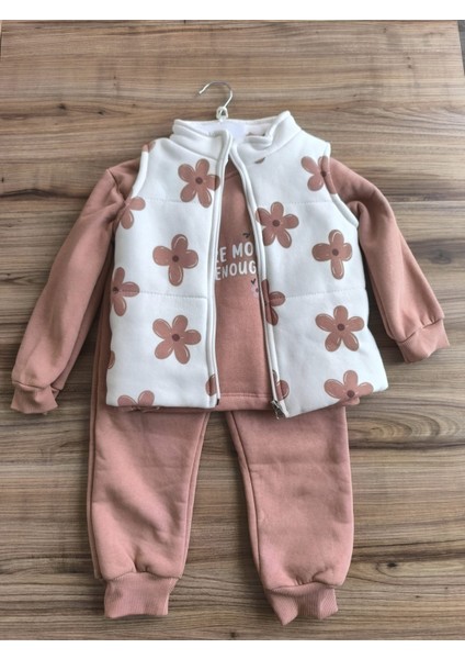 Laura Baby Çiçek Baskılı Yelekli 3 Lü Kız Bebek/çocuk Takım