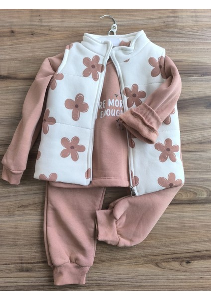 Laura Baby Çiçek Baskılı Yelekli 3 Lü Kız Bebek/çocuk Takım