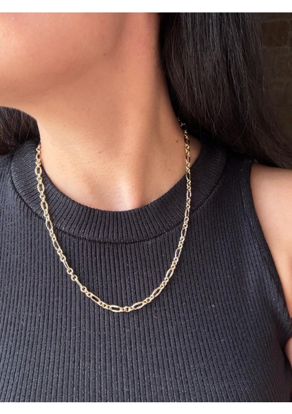 Xuping 14K Orta Kalın Damla Işıltılı Zincir Gold Kolye modelleri