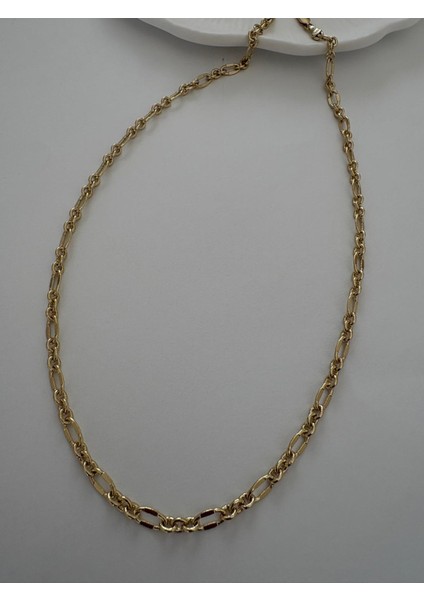 Xuping 14K Orta Kalın Damla Işıltılı Zincir Gold Kolye