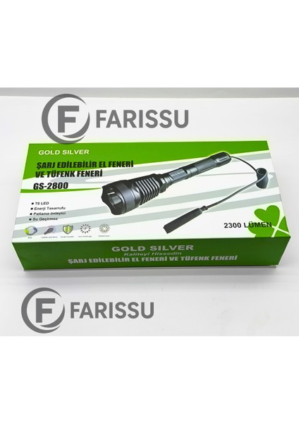 Gold Sılver GS-2800 Profesyonel Şarj Edilebilir El Feneri ve Tüfek Feneri indirimleri