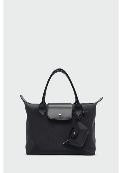 Booster Charmlı Omuz Çantası Siyah