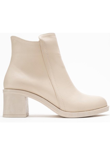 Kadın Sade Fermuarlı Bot Bej Cilt fiyatları