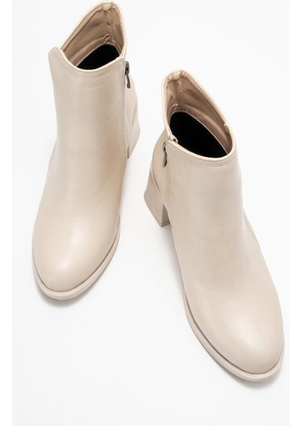 Kadın Sade Fermuarlı Bot Bej Cilt indirimleri